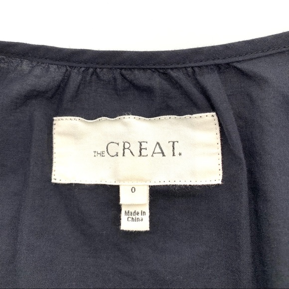 The Great. The Dolly Dress Black Eyelet Cotton - Picture 8 of 14